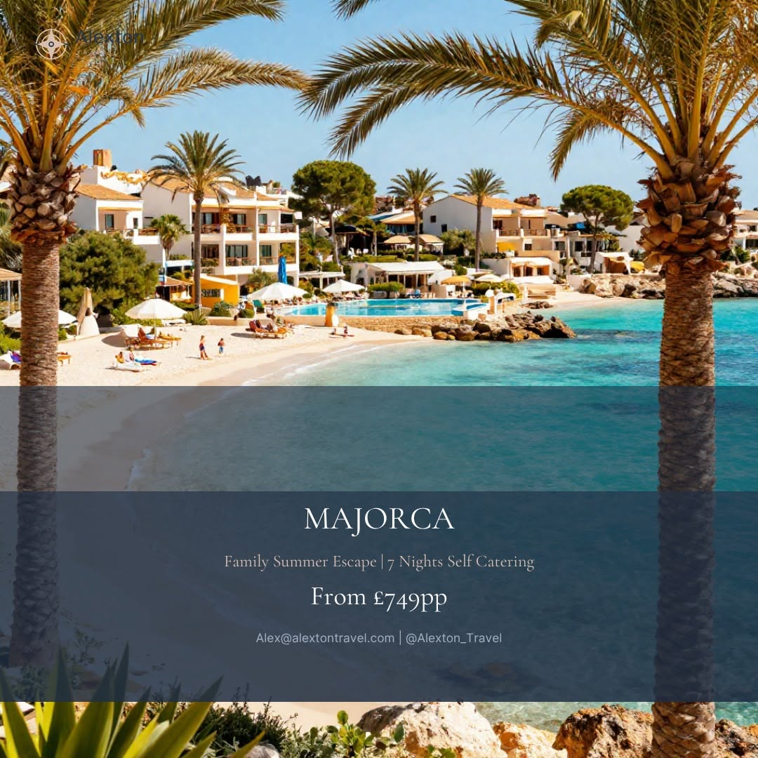 Alexton Travel Instagram post for a Majorca family half-term escape